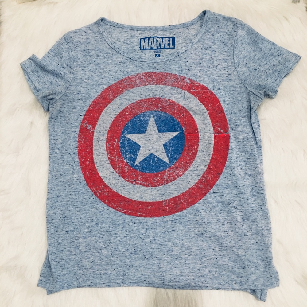 Marvel Graphic Capital America Logo T-Shirt